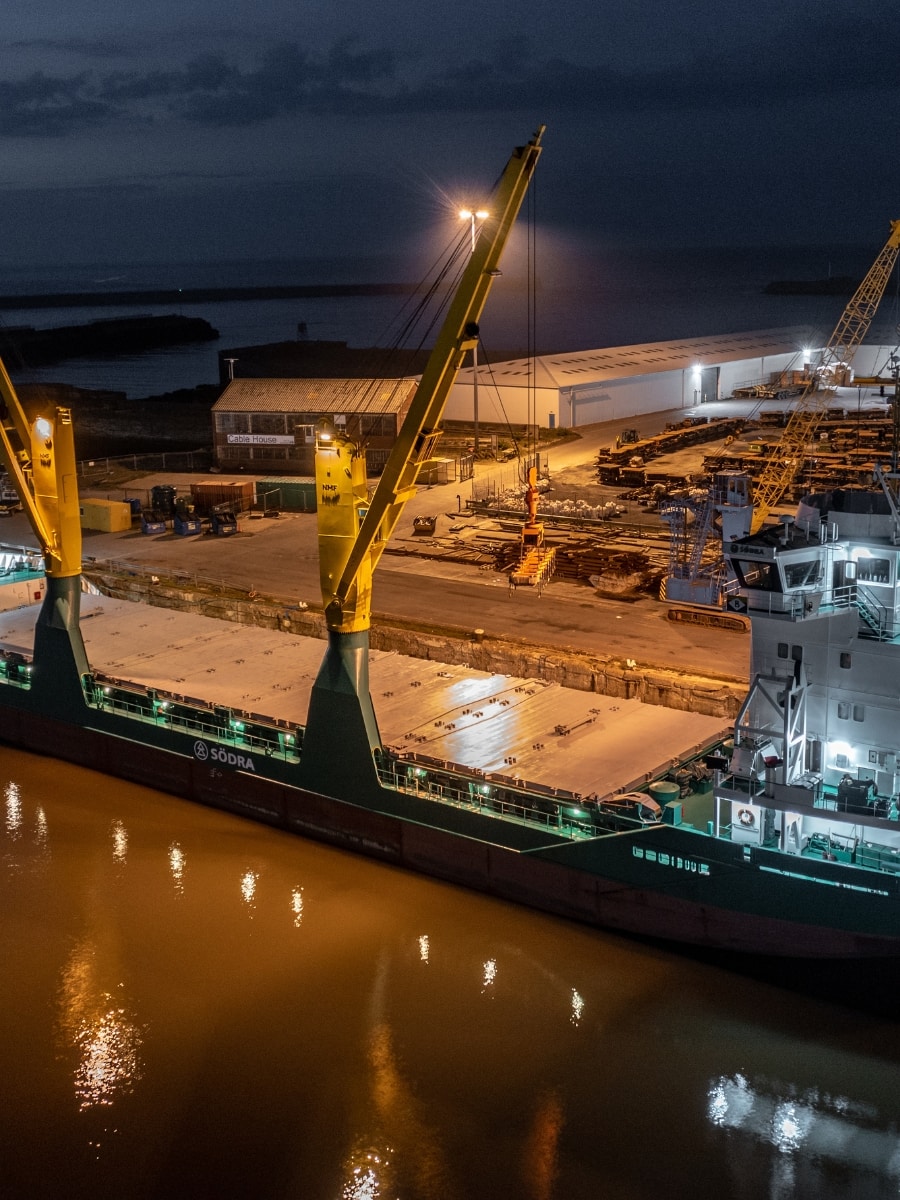 Ship at night